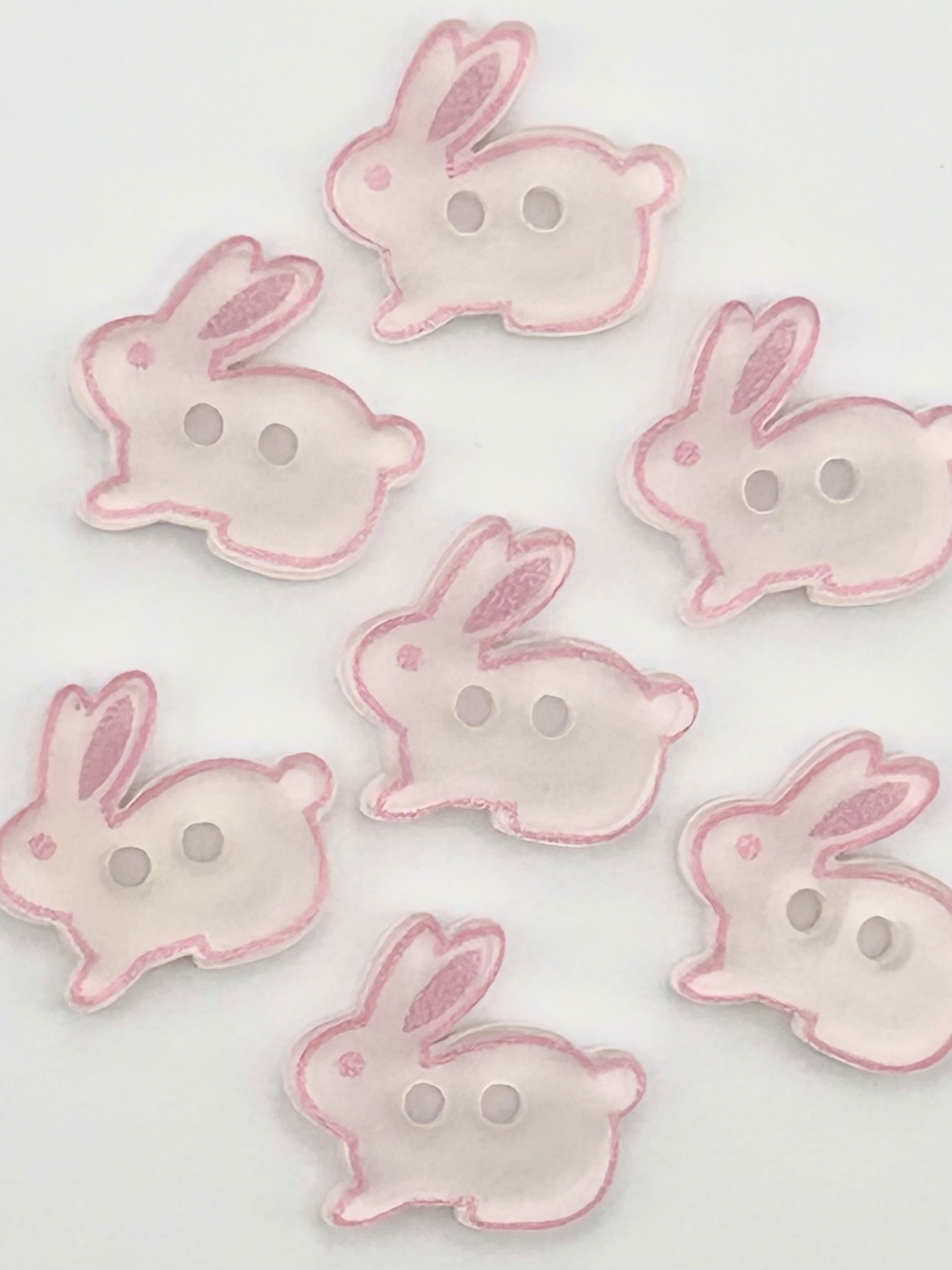 Bunny Buttons, 15mm x 13mm buttons, Cardigan Buttons, Blouse Buttons, Small Buttons, Rabbit Buttons