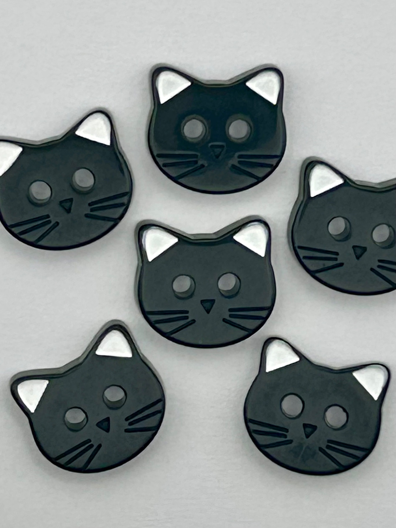 Black Cat Buttons, 11mm x 12mm buttons, Blouse Buttons set, Shirt Buttons, Cardigan Buttons, Small