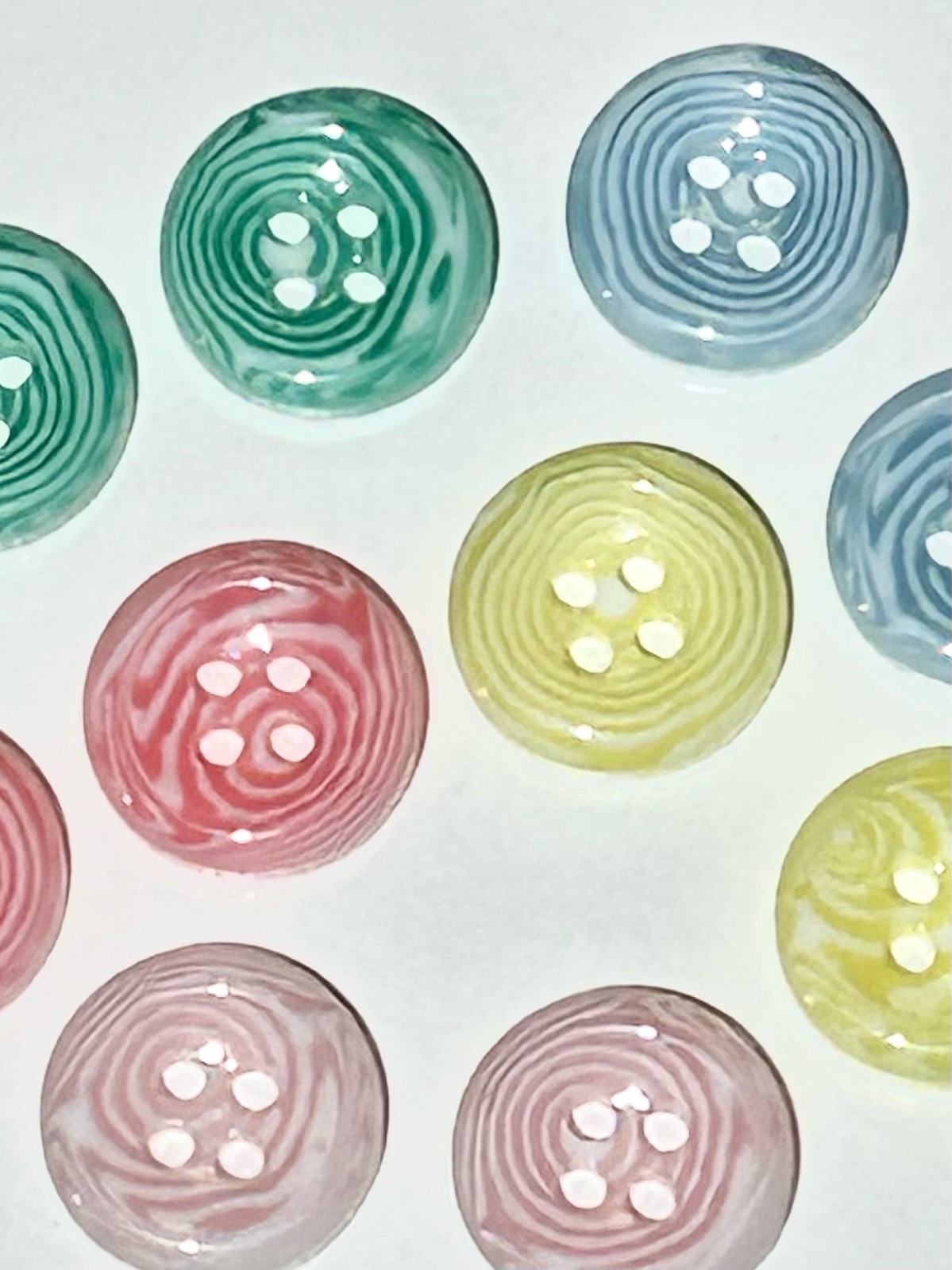 Candy Stripe Buttons, 12.5mm Buttons, Blouse Buttons, Shirt Buttons, Cardigan Buttons, Small Buttons