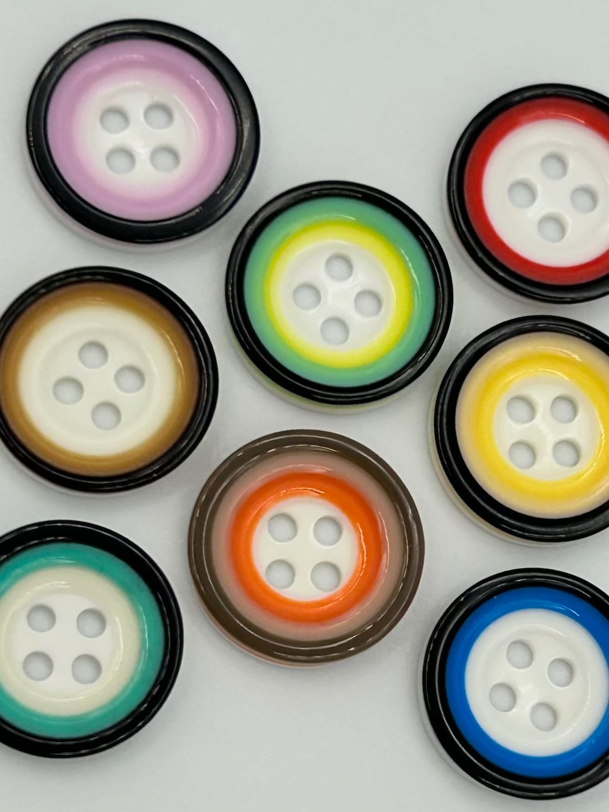 70s Style Buttons, 12mm Buttons, Blouse Buttons, Shirt Buttons, Retro Buttons, Stripy Small Buttons