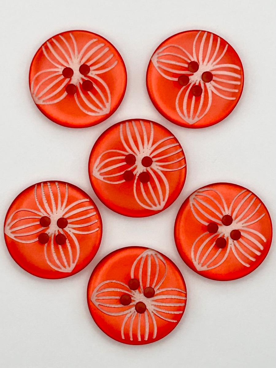 Art Deco Style Buttons, 19mm Cardigan Buttons set, Coat Buttons, Medium Buttons, Flower Buttons
