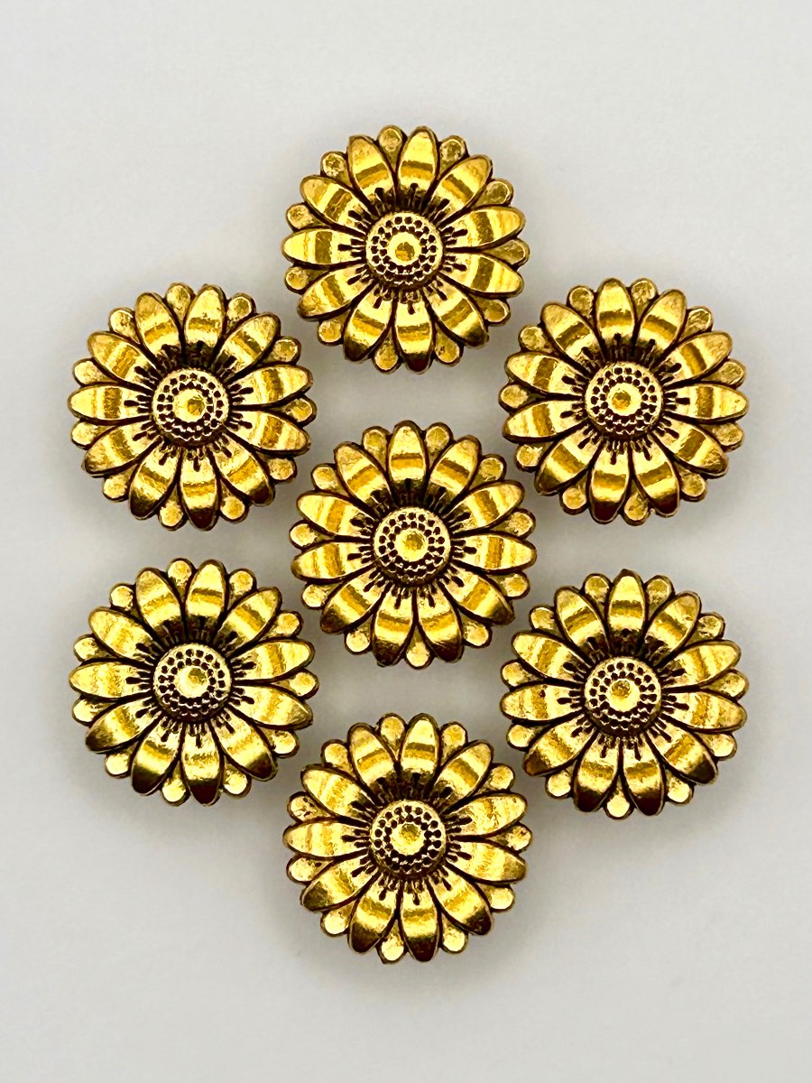 Metal Tibetan Style Shank Buttons, 17mm Cardigan Buttons set, Blazer Buttons, Small, Flower Buttons