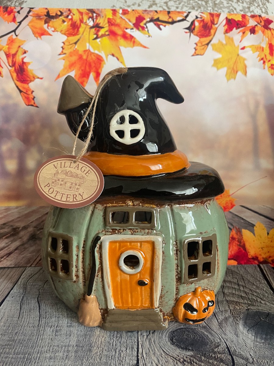 Village Pottery Pumpkin House Tea light