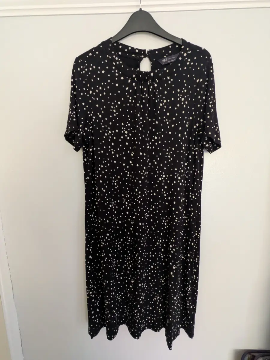 M&S Collection size 14 black and white stars dress