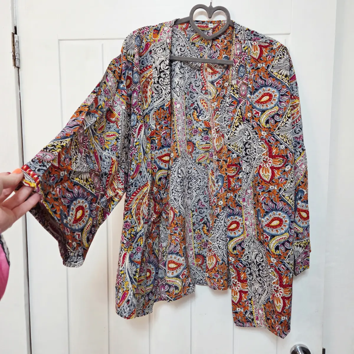 BNWT Boho Paisley Festival Kimono Jacket Size S Oversized Lightweight Cover Up