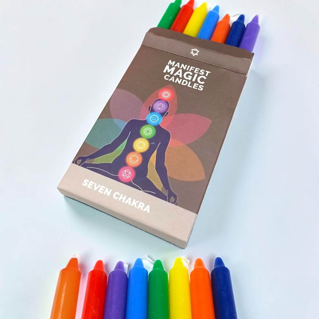 Seven Chakra Manifest Magic Candle Set – Meditation, Spiritual & Ritual Candles