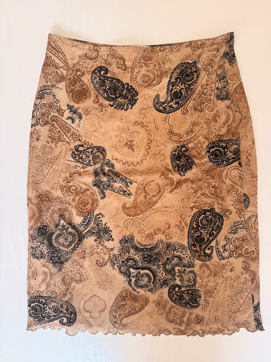 Pimkie midi skirt cottagecore fairy lined brown floral vintage