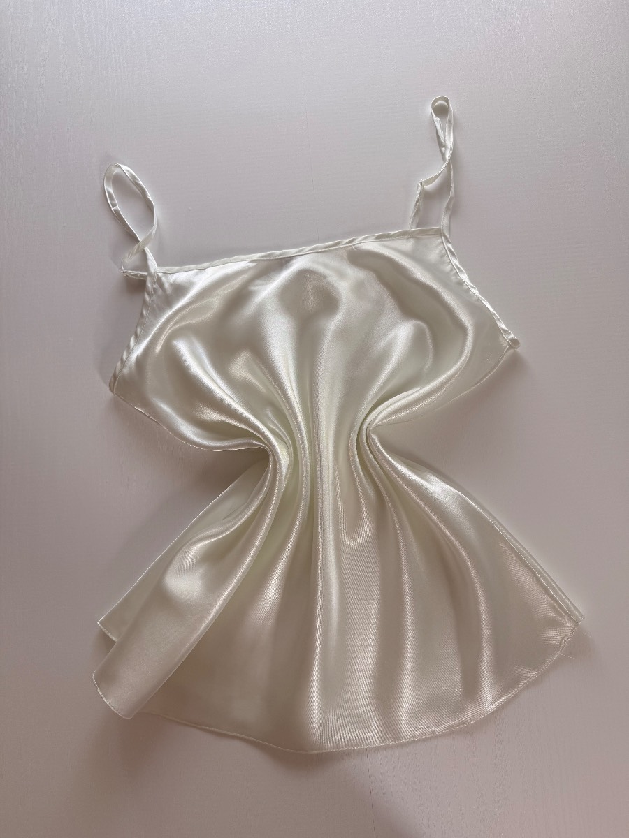 Pure white y2k satin cami top fairycore cottagecore vintage