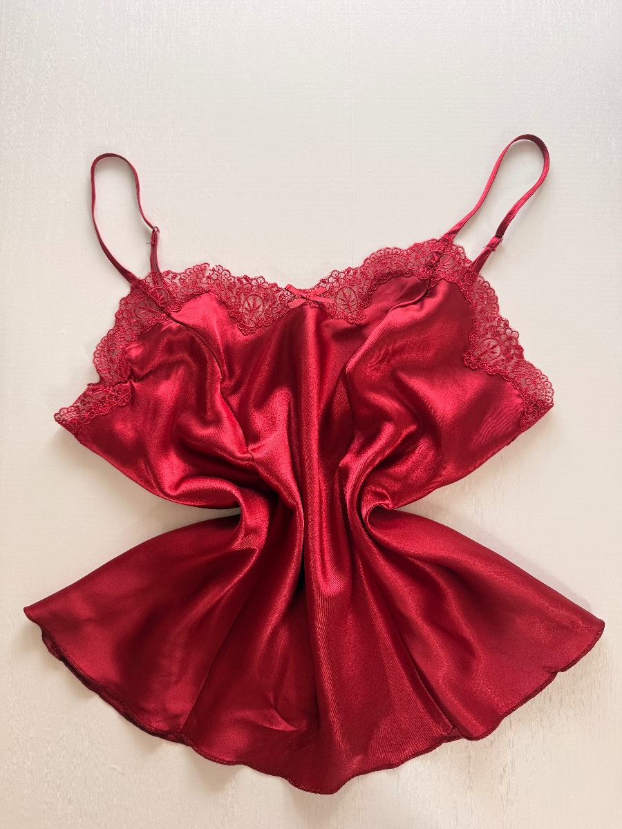 Red cami top satin y2k vintage fairycore
