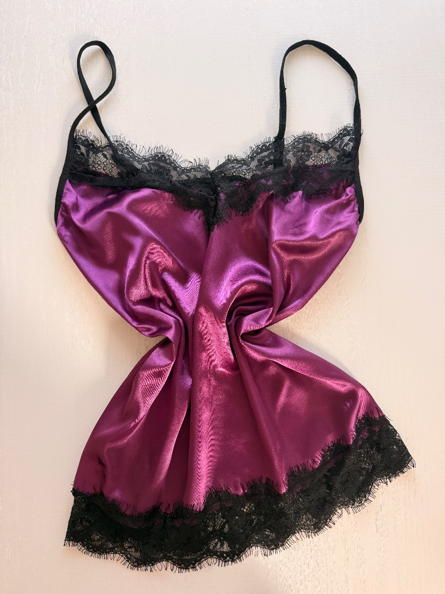 Purple satin cami top fairycore grunge y2k