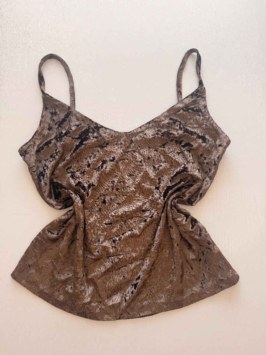 Mocha velvet cami top fairycore grunge
