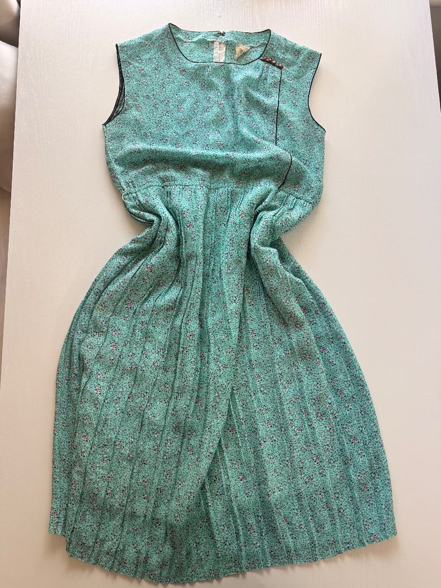 1950s rare vintage summer dress lined fairycore boho cottage green floral
