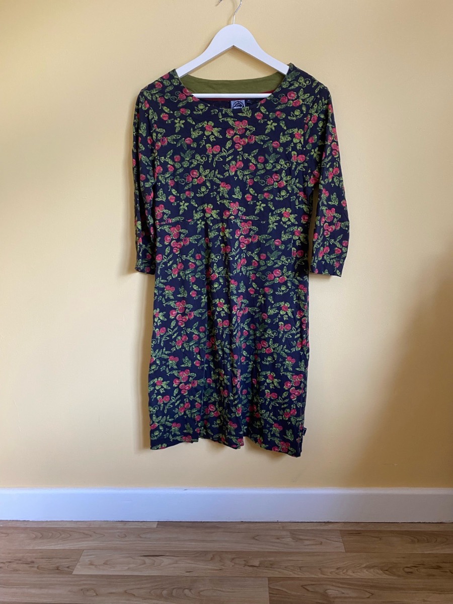 Weird Fish 100% Organic Cotton Floral Jersey Dress (Size 12)