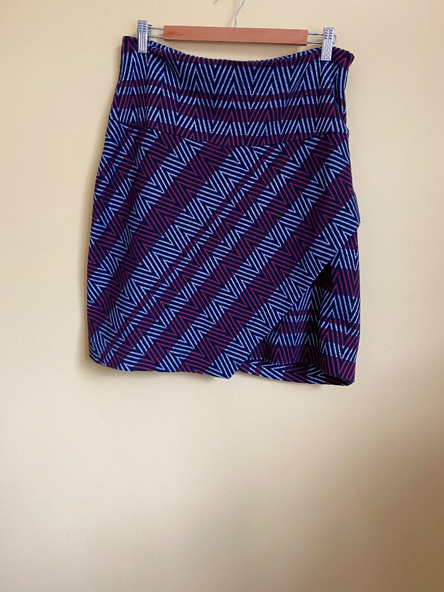 NEXT Geometric Wrap-Effect Stretch Mini Skirt Size 14