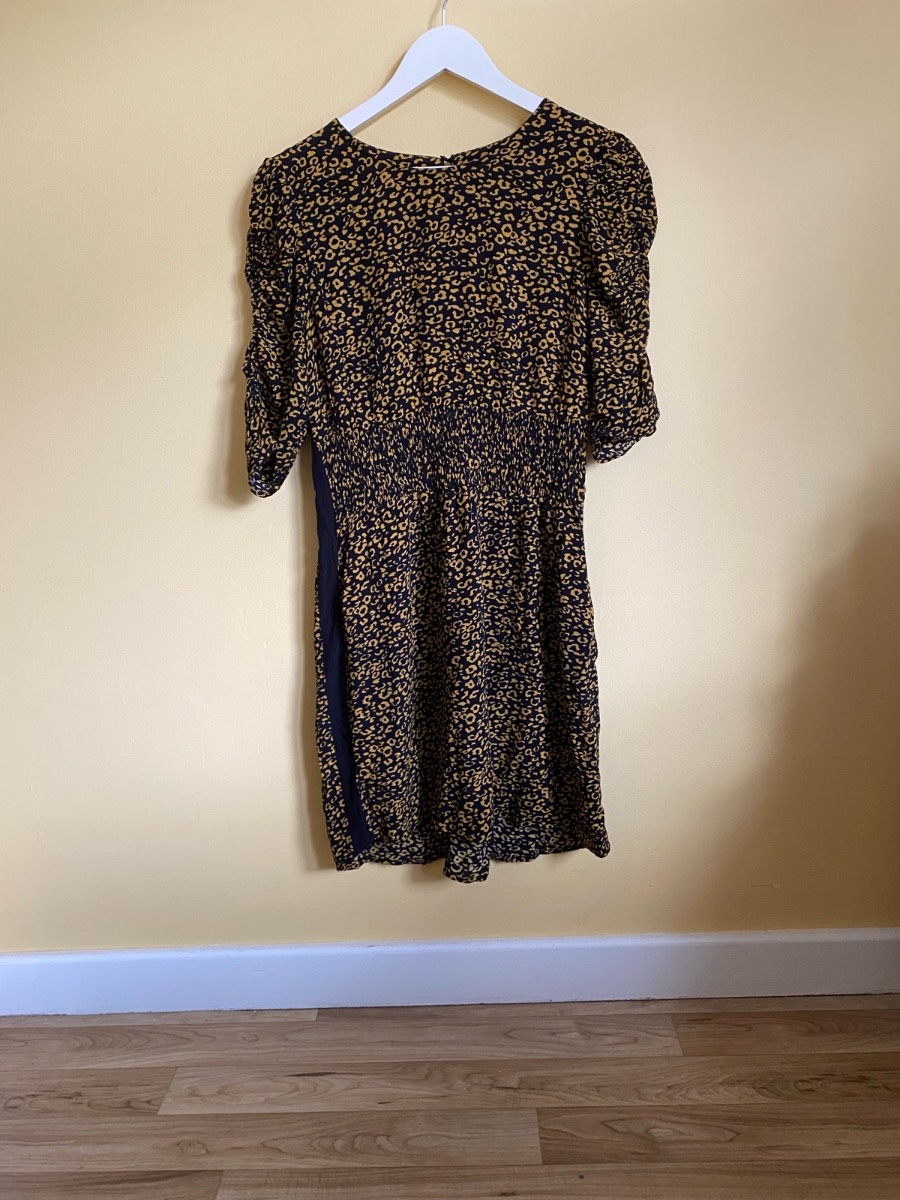 M&S Collection Animal Print Shirred Mini Dress (Size UK 12)