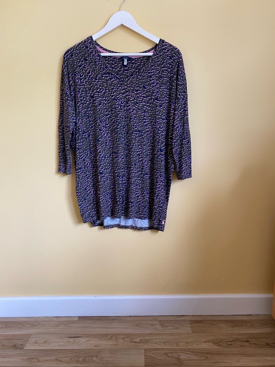 Joules Animal Print 3/4 Sleeve Top - Size UK 12