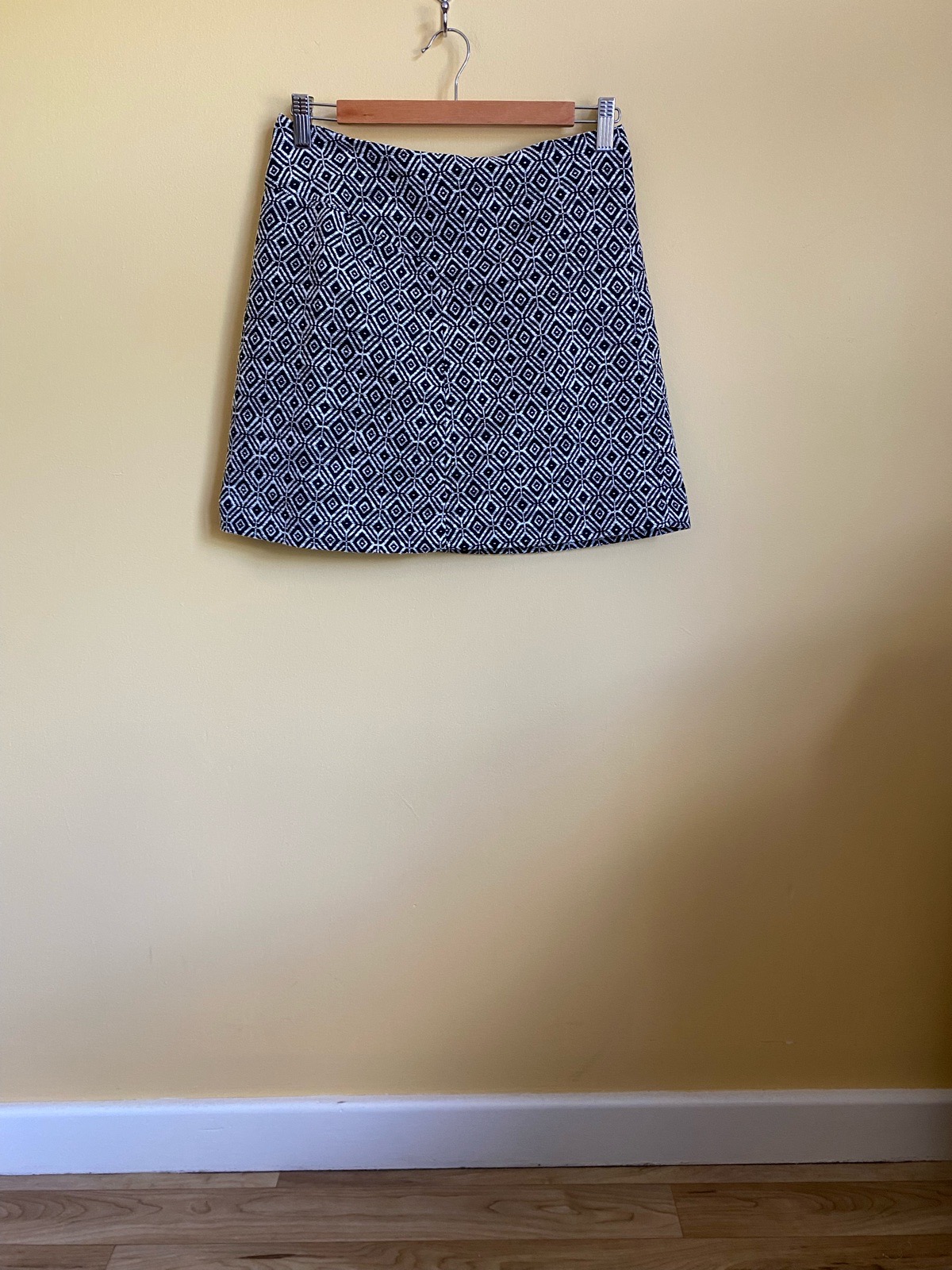 Next Black & White Geometric Jacquard Mini Skirt - Size 8
