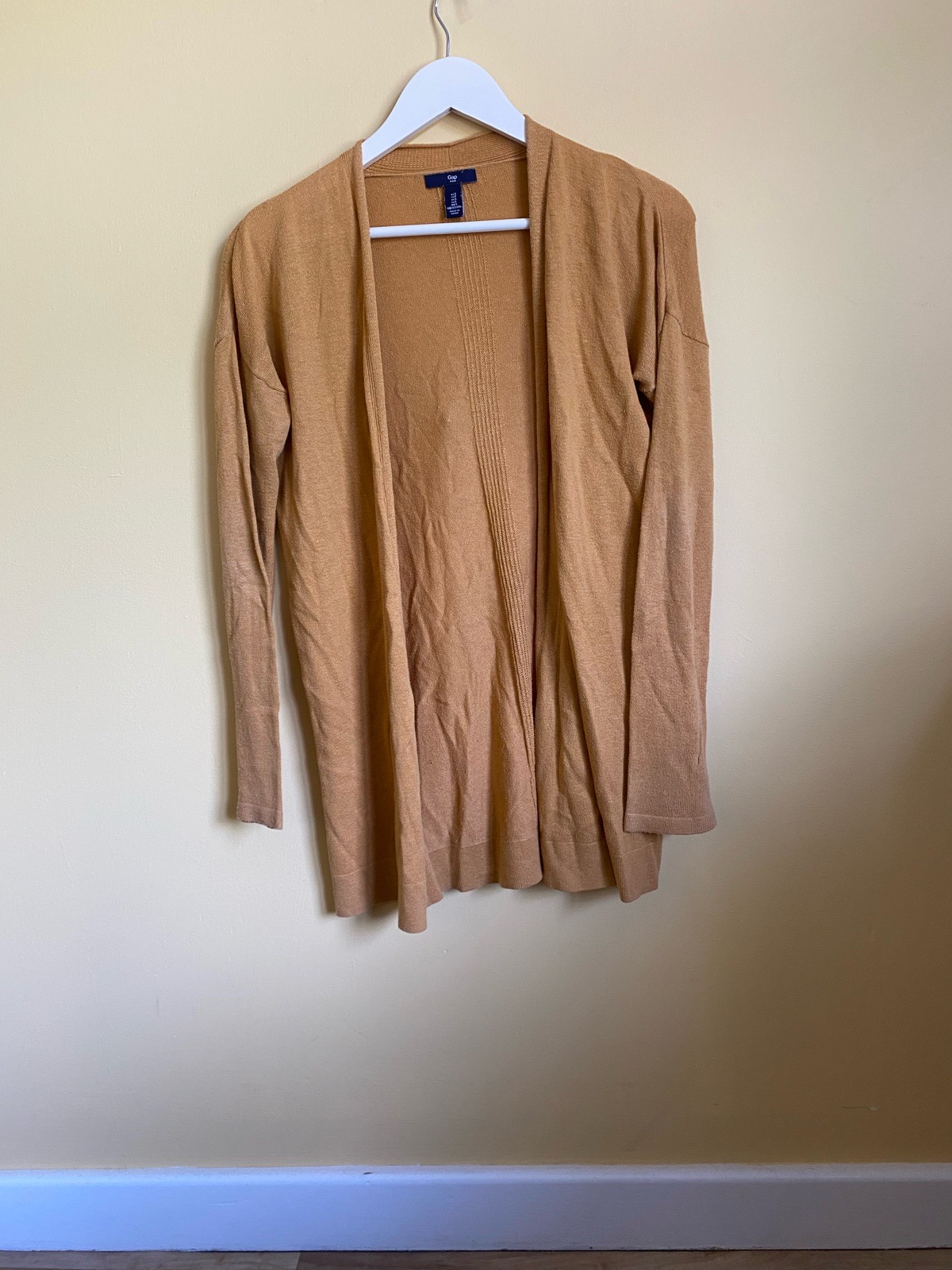 Gap Mustard Yellow Open Front Longline Cardigan - Size S (UK 8-10)