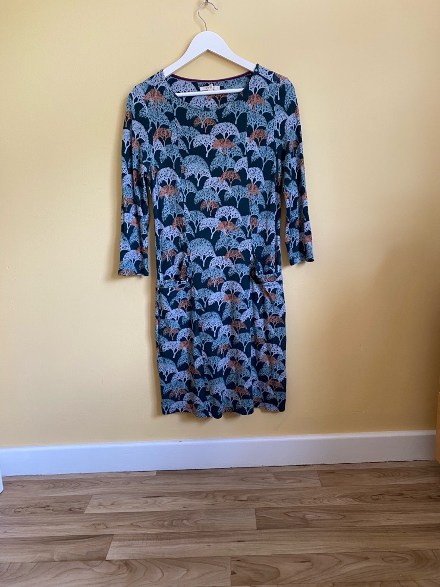 White Stuff Tree Print Jersey Dress - Size UK 10