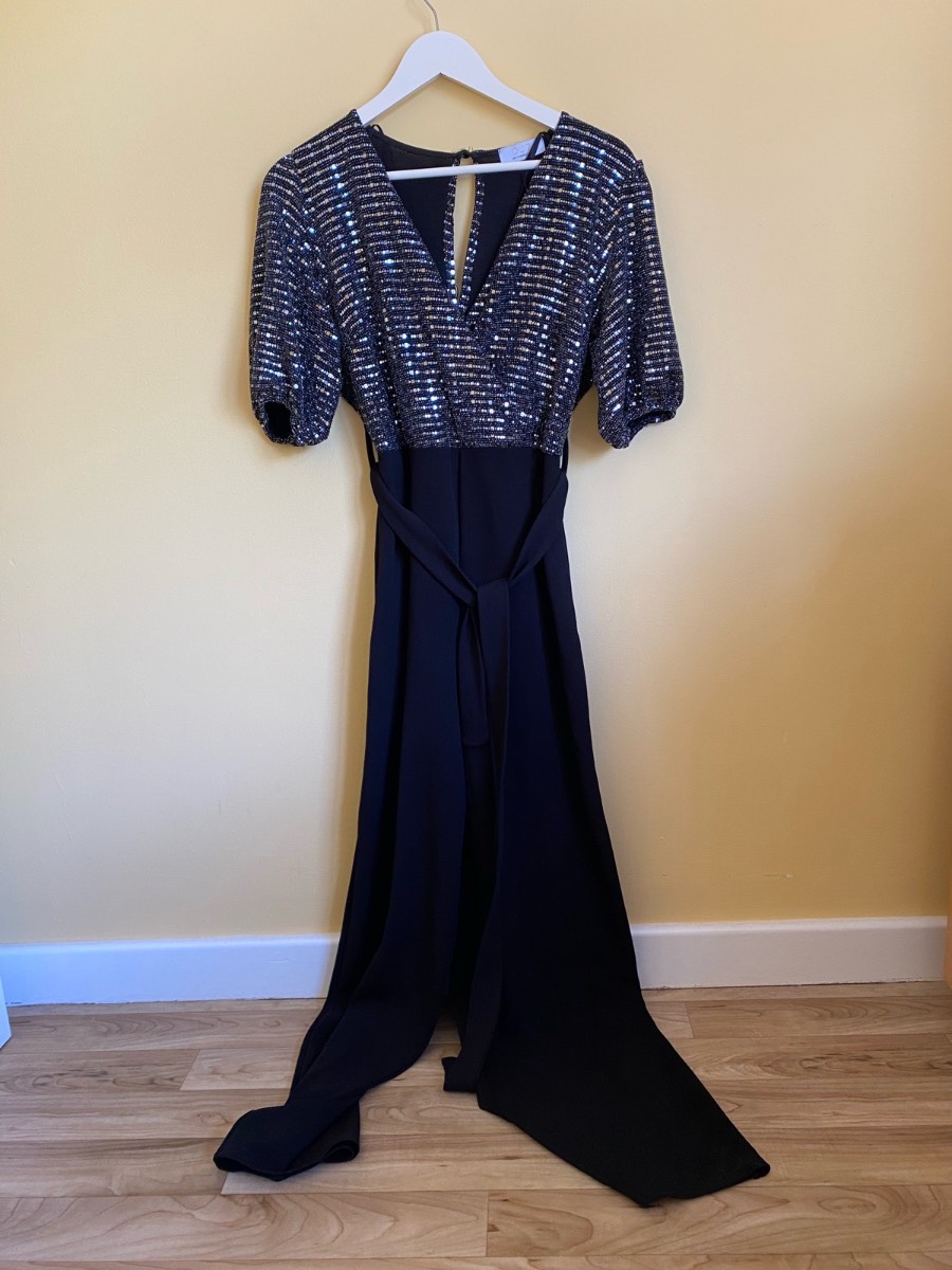 QUIZ Sequin Wide Leg Jumpsuit - Size 14
