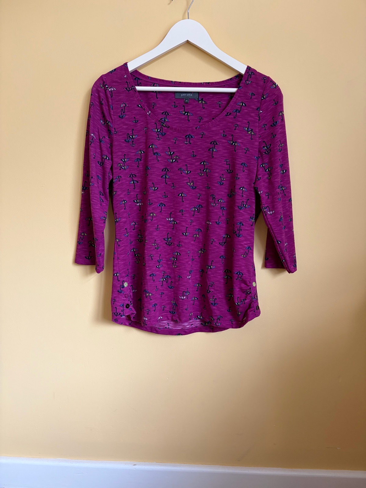 Per Una M&S Magenta Umbrella Print Top - Size 14