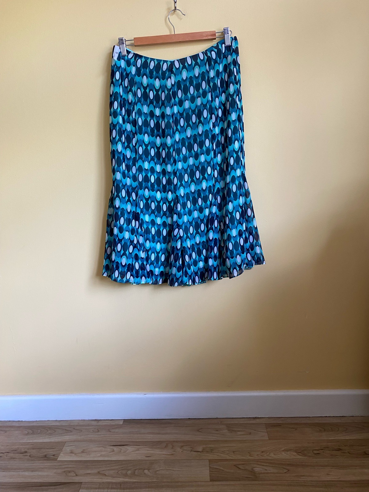 Next Blue & Turquoise Geometric Printed Midi Skirt - Size 10
