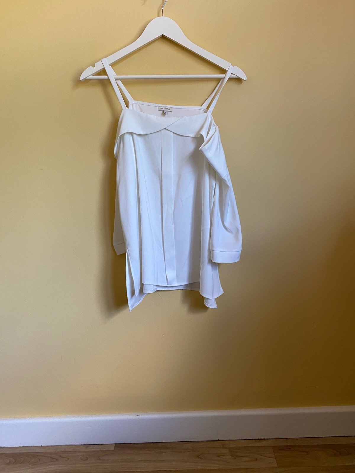 River Island White Cold Shoulder Cami Blouse - Size 12