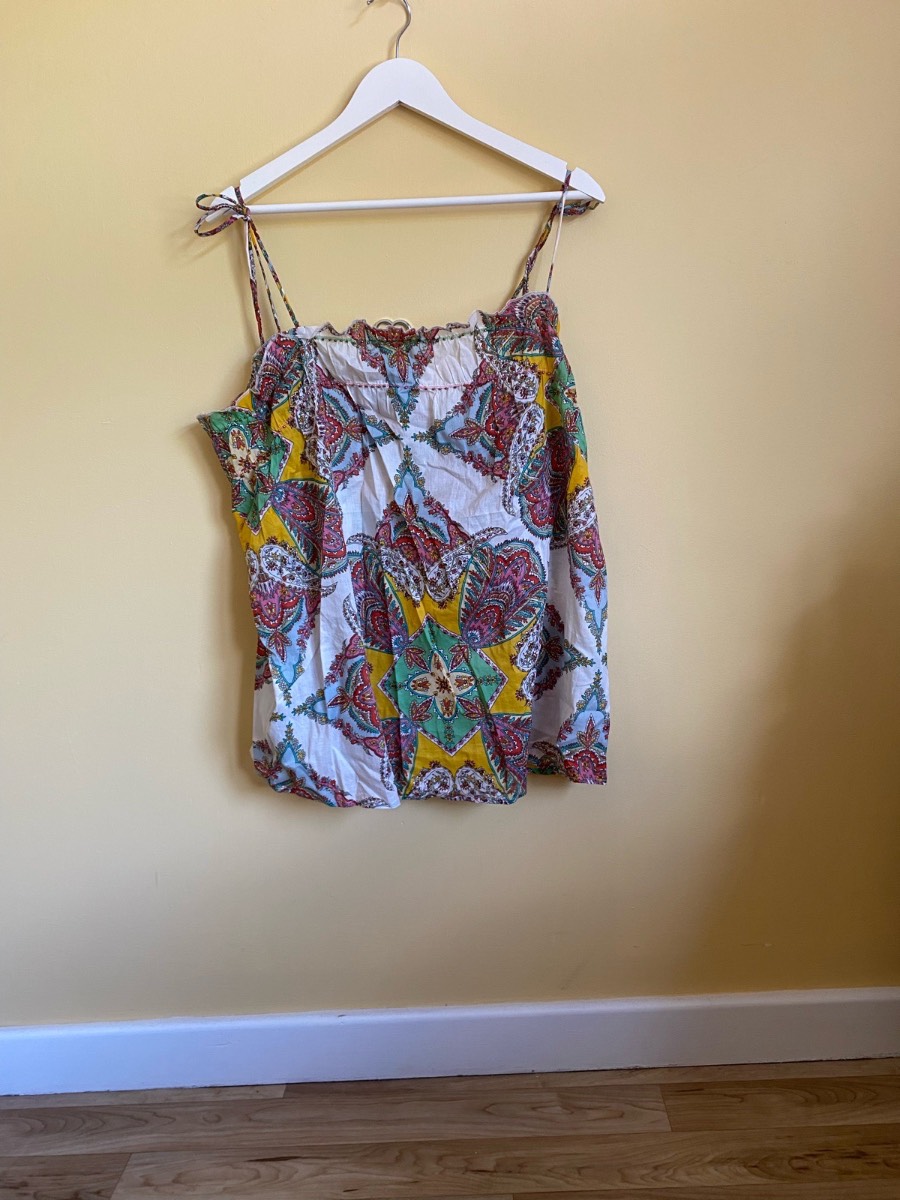 Monsoon Beach Paisley Print Cotton Cami Top (Size L)
