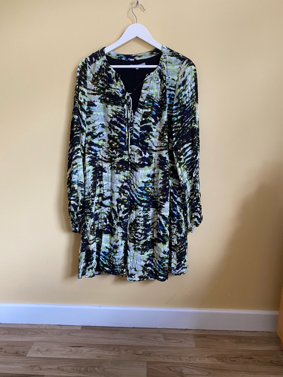 Oliver Bonas Abstract Print Mini/Midi Dress - Size UK 18