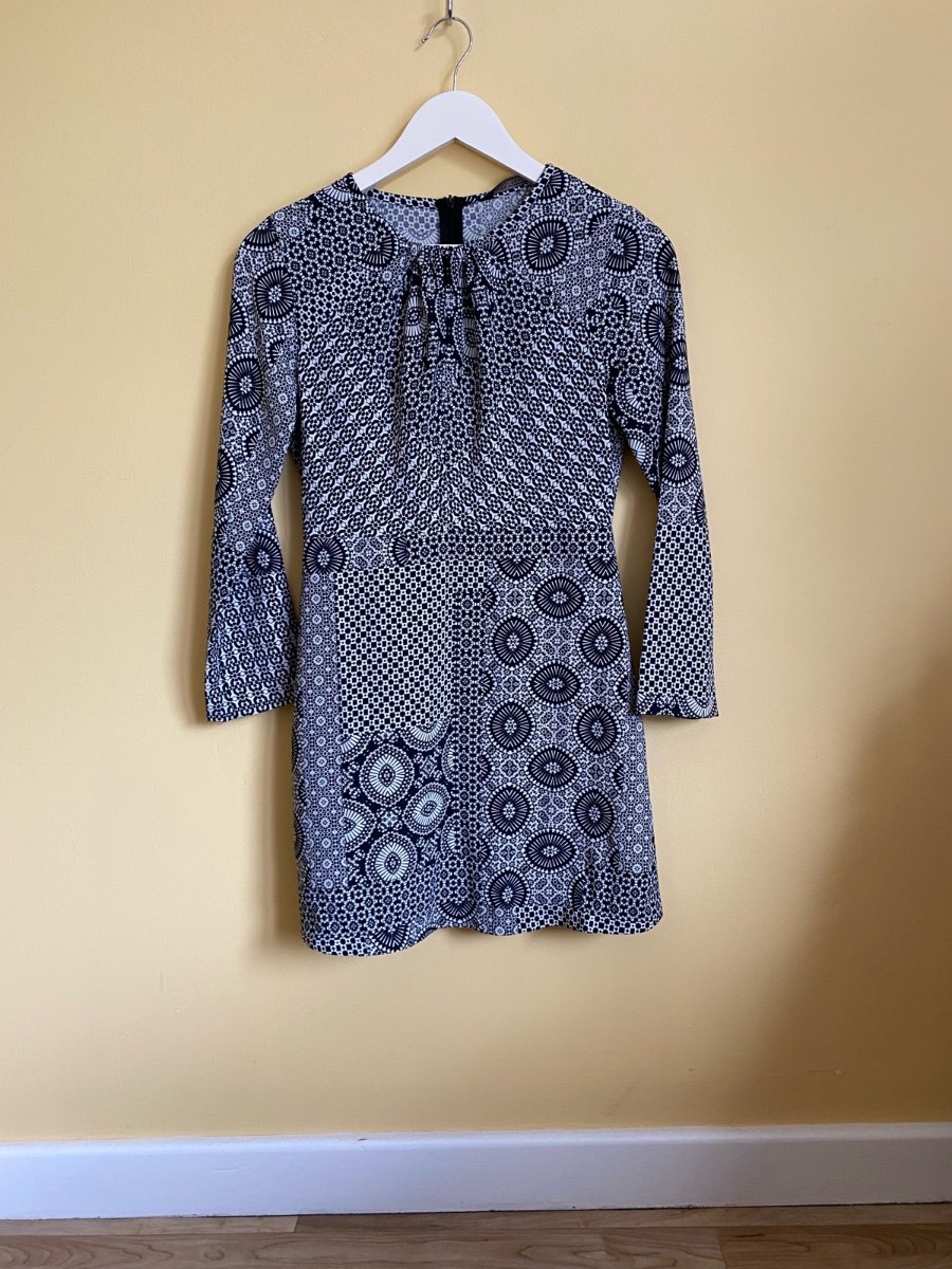 Zara Trafaluc Geometric Monochrome Mini Dress - Size S (UK 8/10)