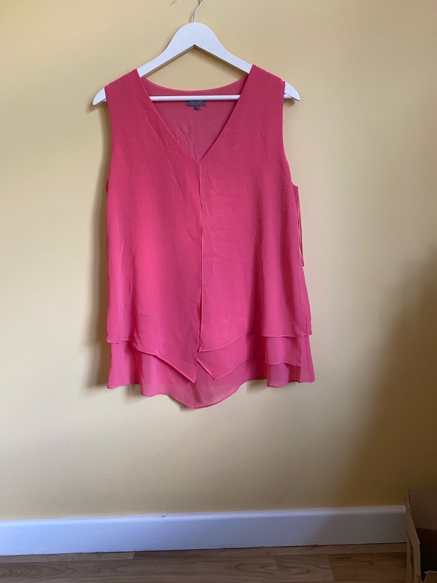 Phase Eight Pink Layered Asymmetric Cami Top (Size 12)