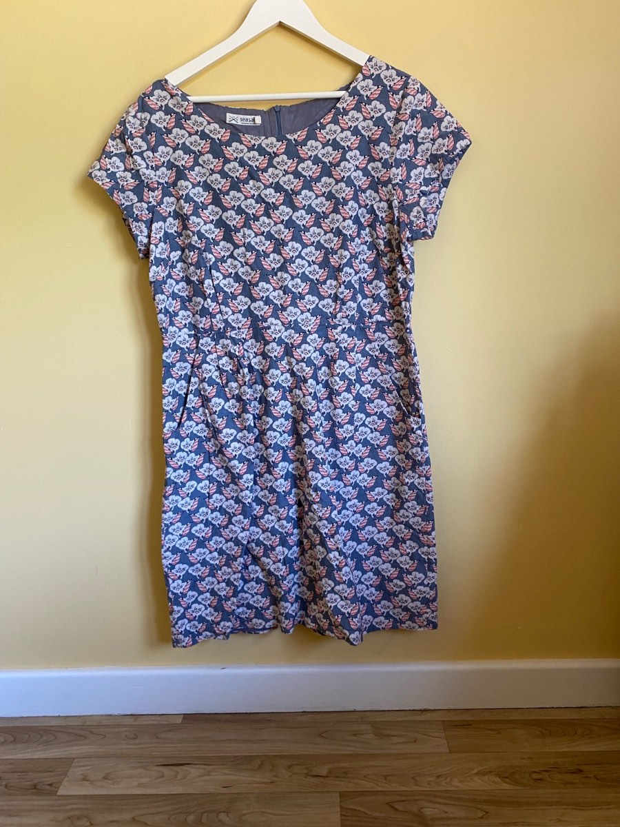 Seasalt Cornwall 'Morion' Floral Cotton Dress (Size 16)