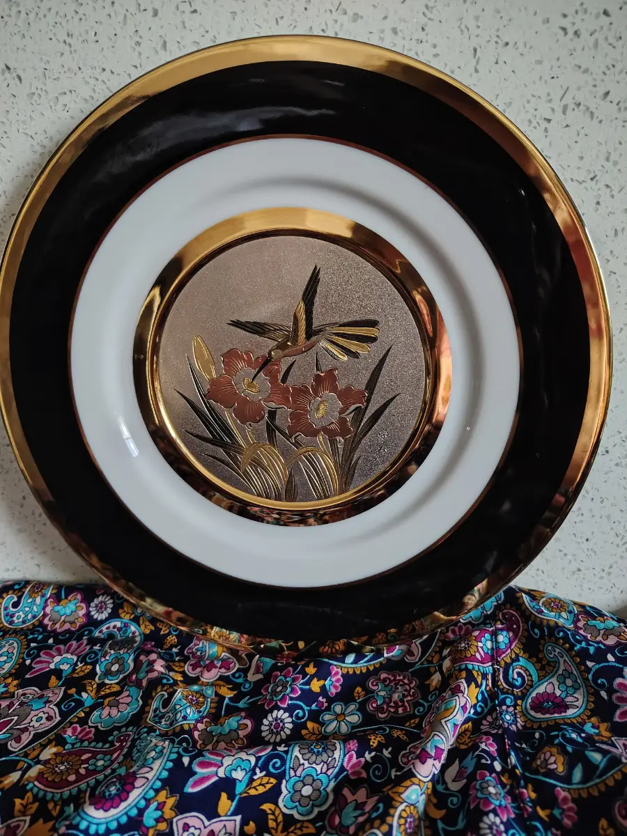 the art of chokin japanese decorative plate