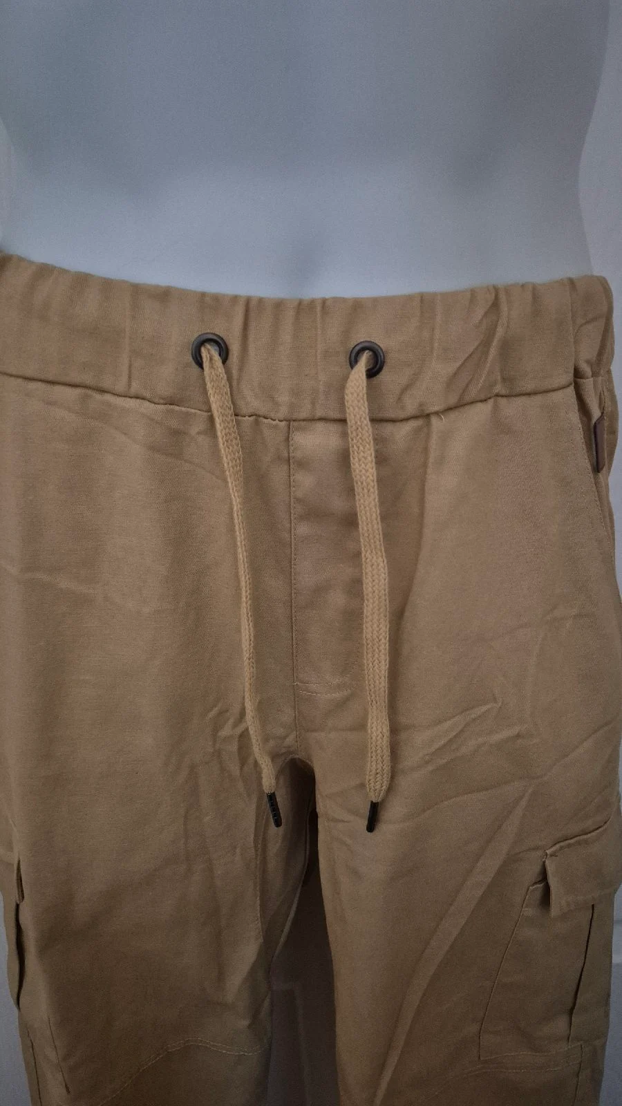 Beige Men's Jogger/Cargo Trousers. Size S
