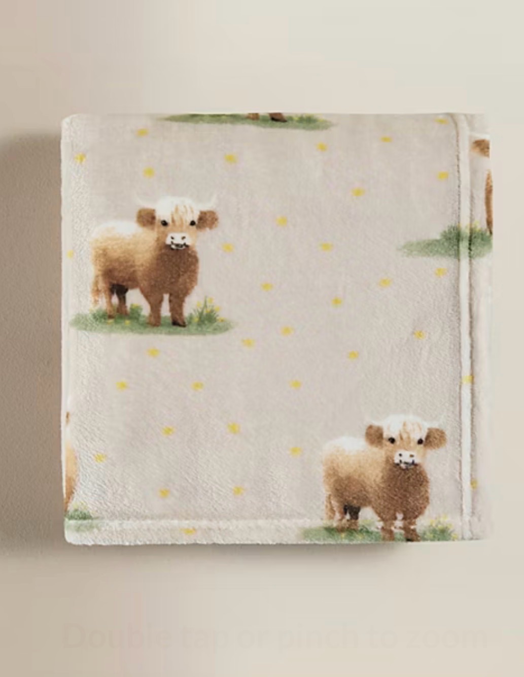 Natural Highland Cow Daisy Super Soft Throw – 150 x 120cm