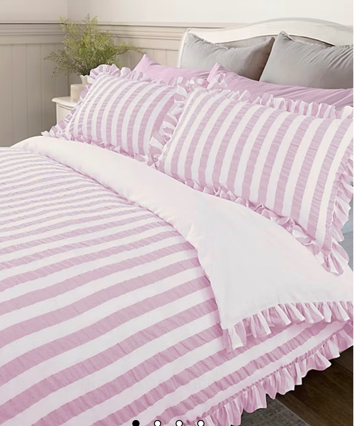 Stacey Solomon Seersucker Stripe Cotton Duvet Set Super King Size