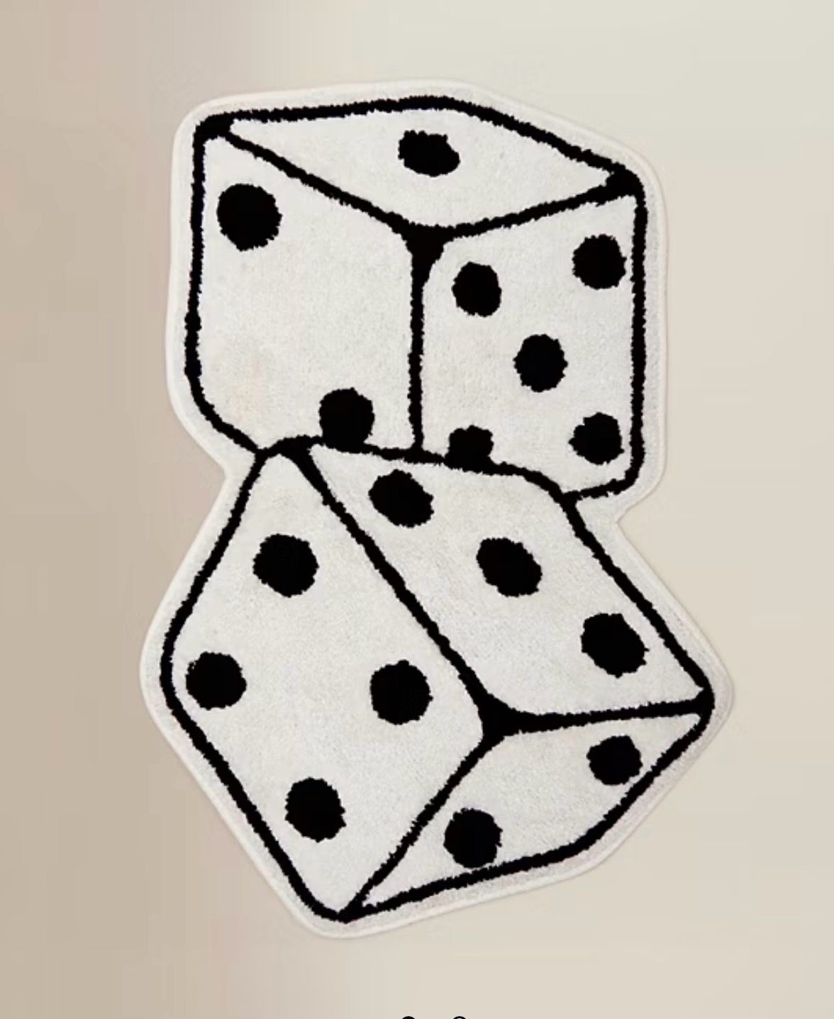 Monochrome Dice Cotton Runner Bath Mat
