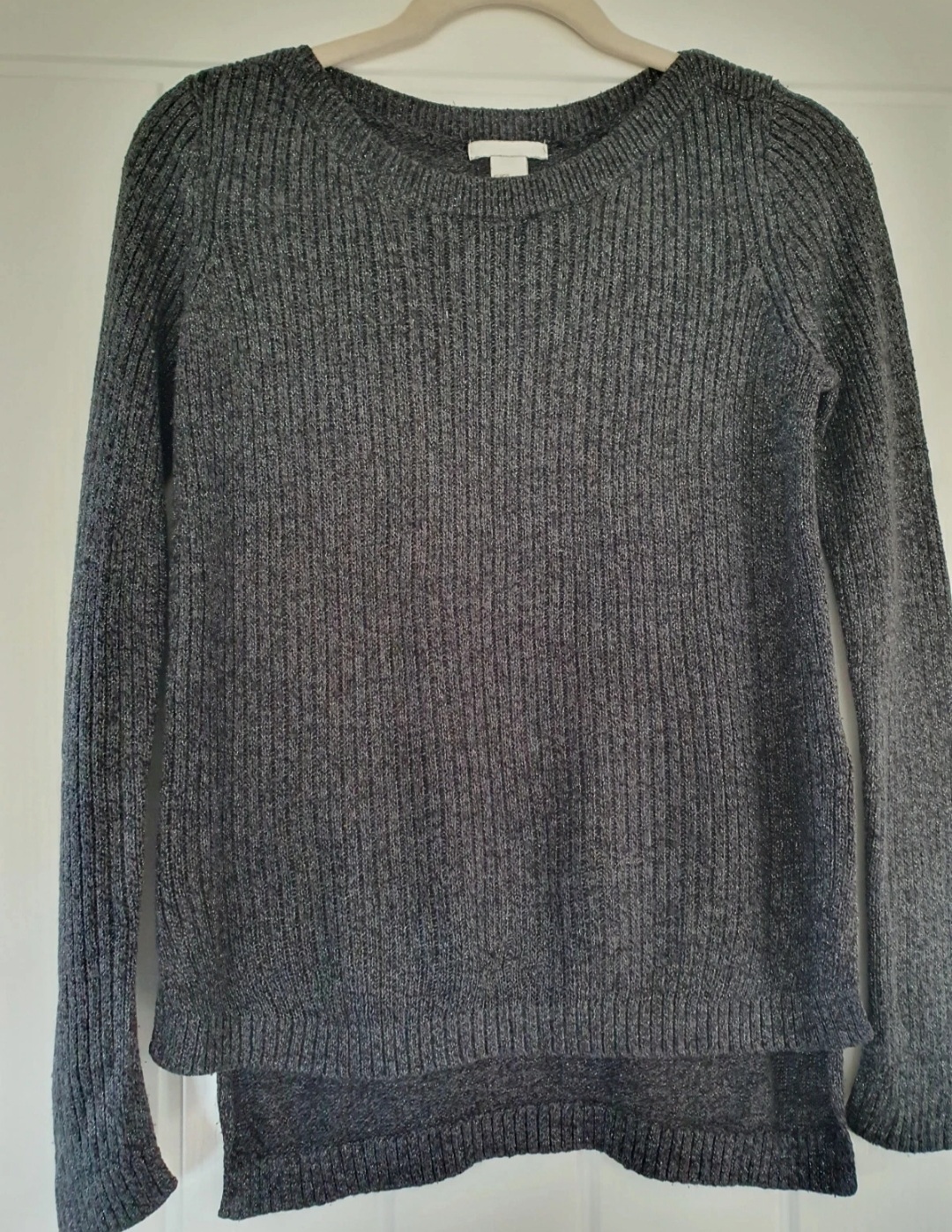 H&M Dark Grey Sparkle Knit Jumper – Size XS