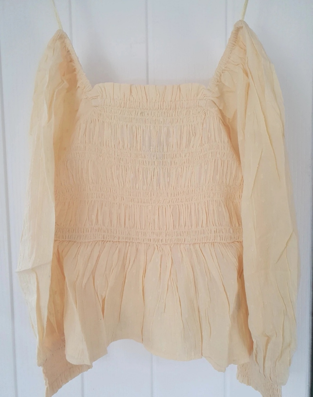 River Island Yellow Puff Sleeve Peplum Top – Size 4 – Brand New With Tags
