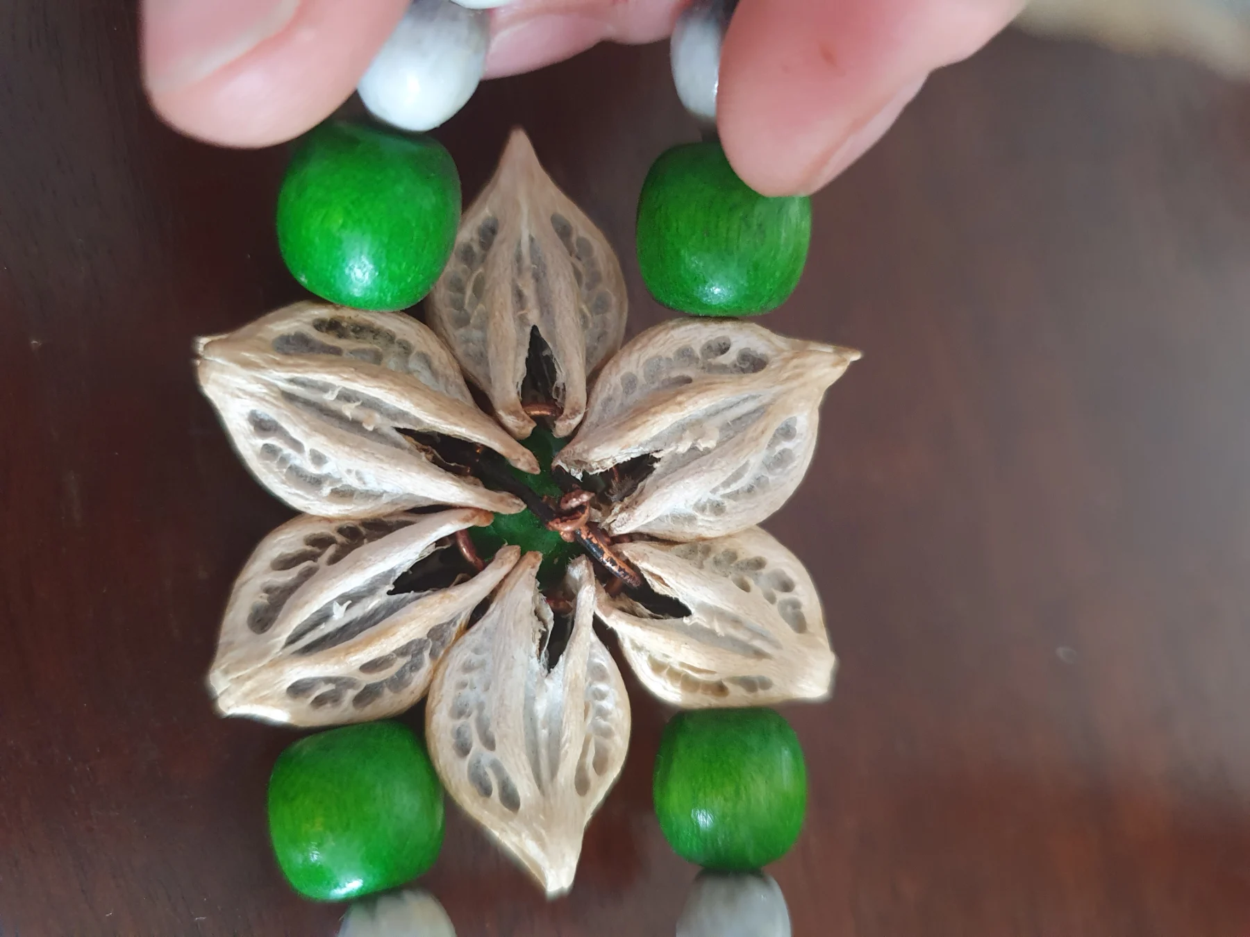 Vintage Natural Seed & Nut Bead Cuff Bracelet – Flower Centre