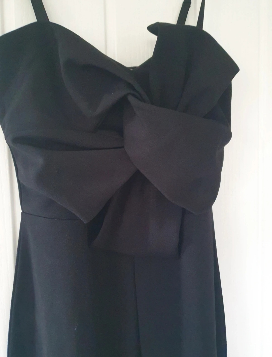 Quiz Black Crepe Bow Detail Wide Leg Jumpsuit – Size 8 – New With Tags