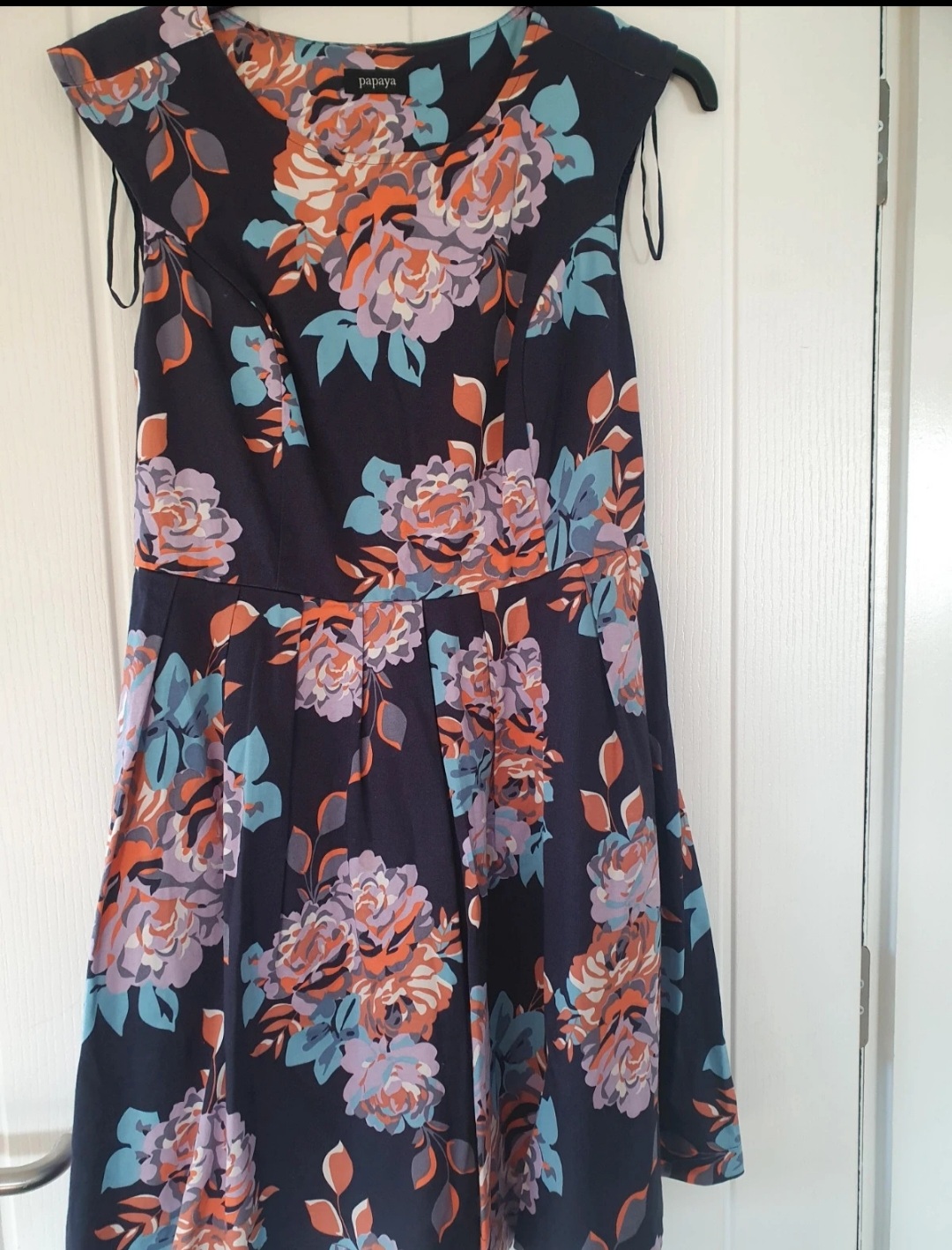 Papaya Navy Floral Fit & Flare Dress – Size 16