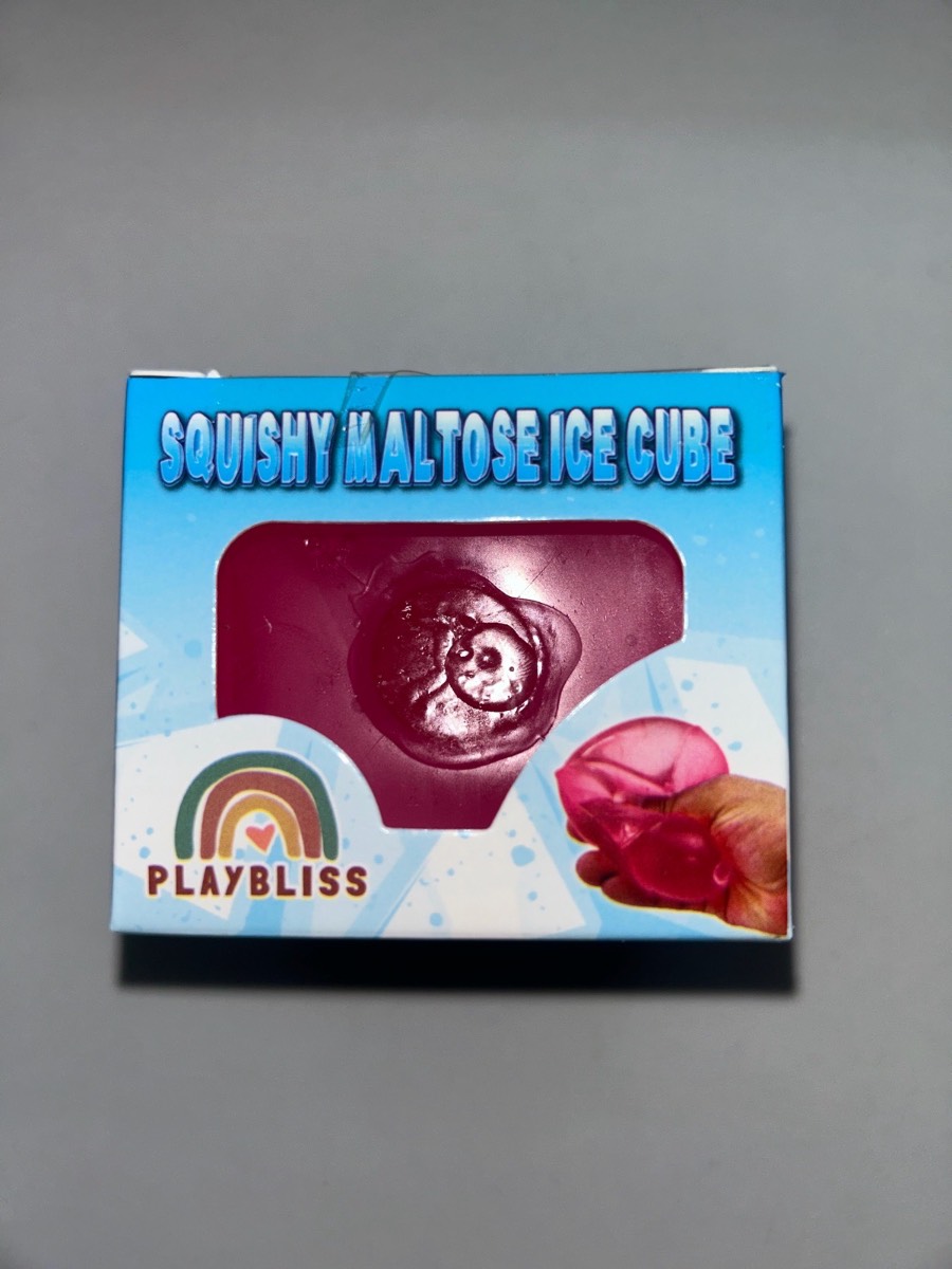 Brand new-pink squishy maltose ice cube fidget toy.