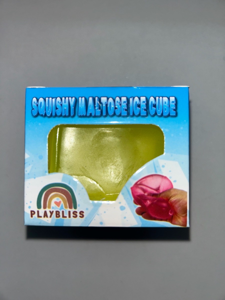 Brand new- yellow squishy maltose ice cube fidget toy