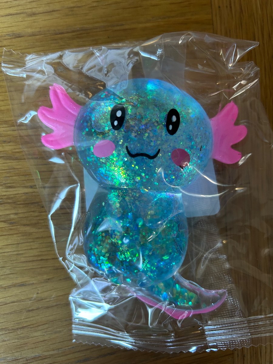 Brand new- blue squishy stretchy sugar Axolotl fidget toy