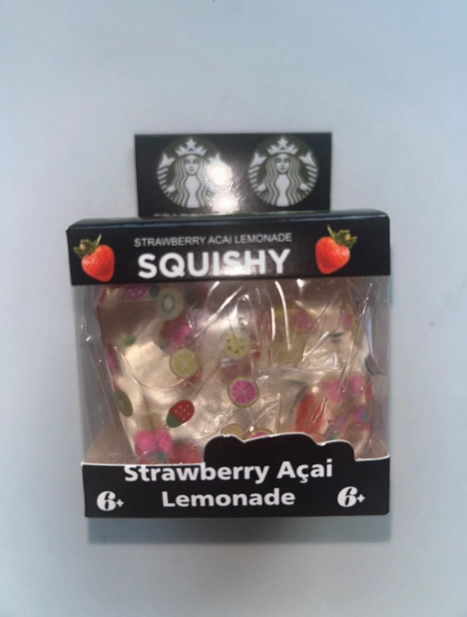 Brand new- strawberry açai lemonade squishy gel cube fidget toy