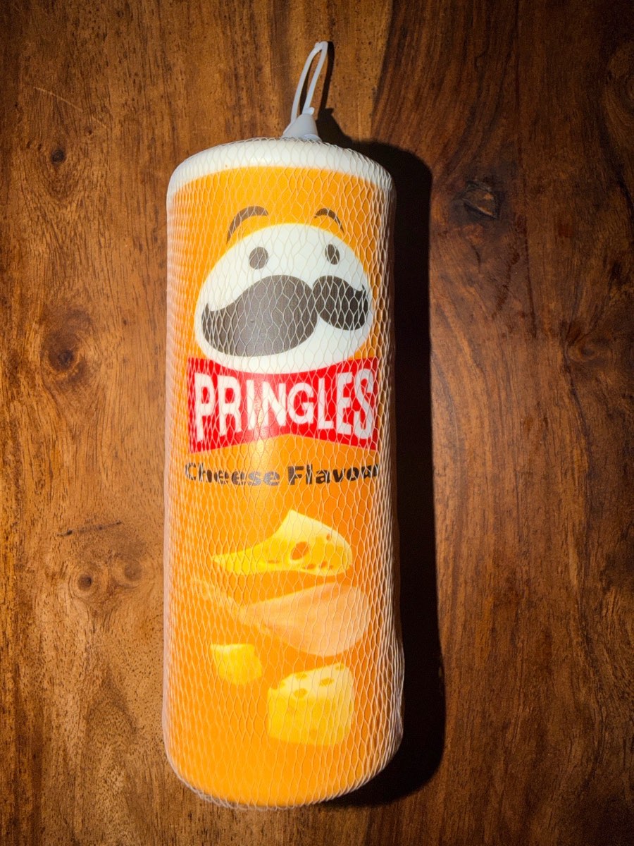 Brand new- slow release cheese squishy Pringles tube fidget toy