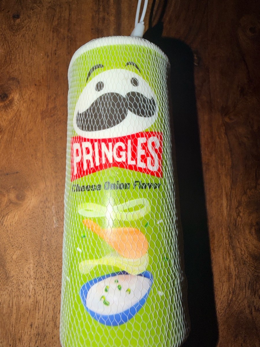 Brand new- slow release cheese and onion  squishy Pringles tube fidget toy.