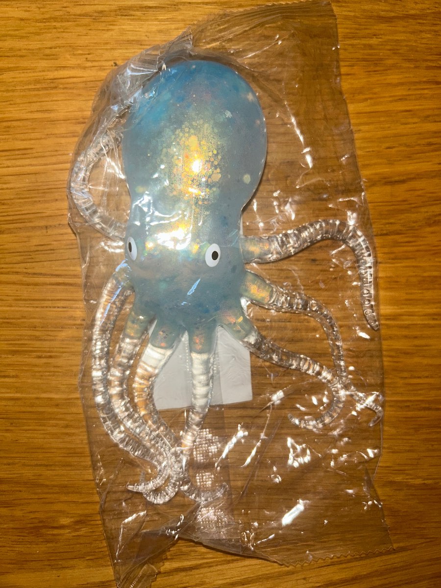 Brand new- blue squishy squid fidget toy