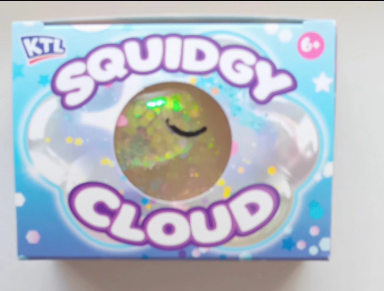 Brand new- squishy cloud sparkly clear squishy sugar fidget toy.